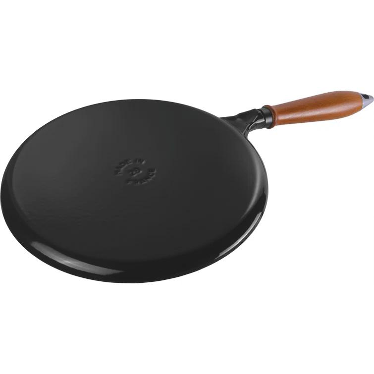 Staub ® Matte Black Cast Iron 11" Crepe Pan with Spreader and Spatula