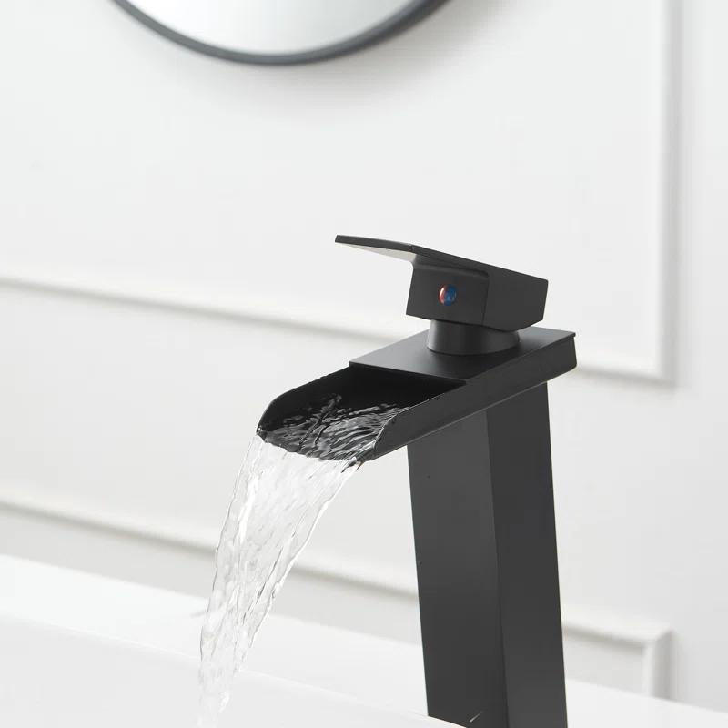 VIBRANTBATH 6009H-Black Vessel Sink Faucet Single-handle Bathroom Faucet with Drain Assembly