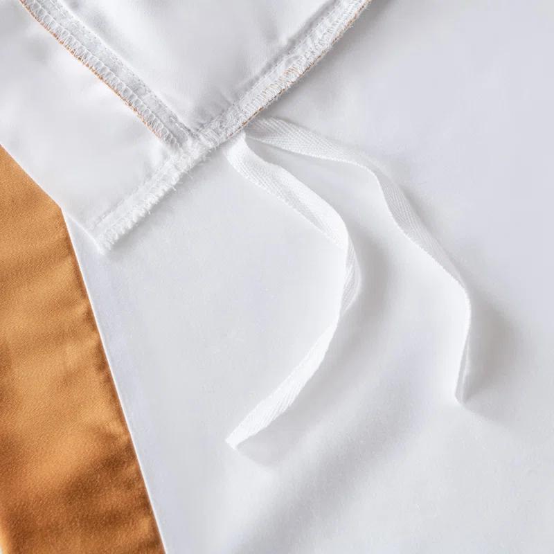 MeadowPark Luxury Cotton Sateen Bordered Duvet Cover Set, Hotel Collection