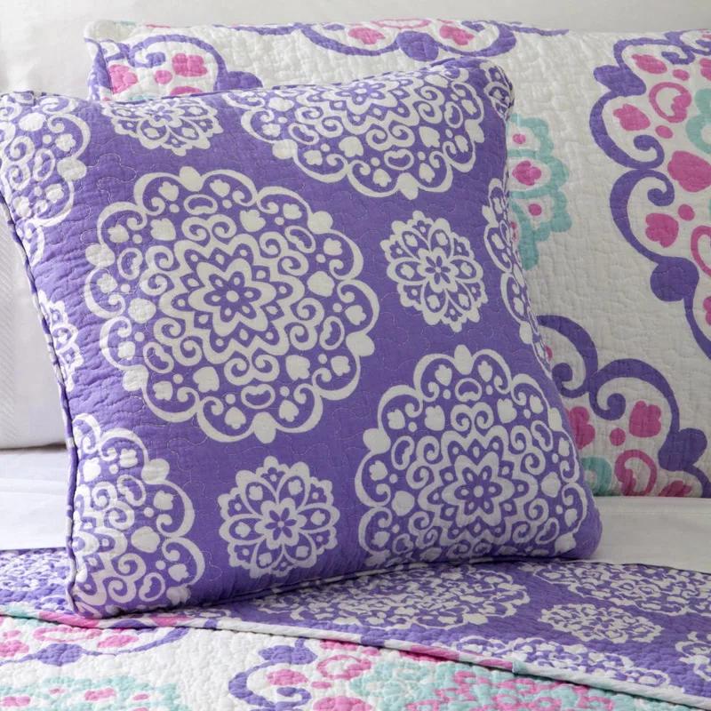 ALEX + BELLA Vivian Purple reversible Cotton Quilt Set