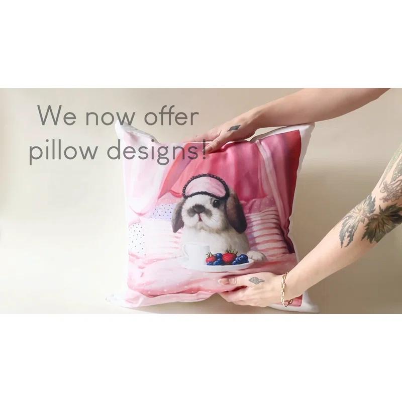 Stupell Industries Stupell Industries Black Puppy Pink Glam Bow Pet Portrait Printed Throw Pillow by Amanda Greenwood