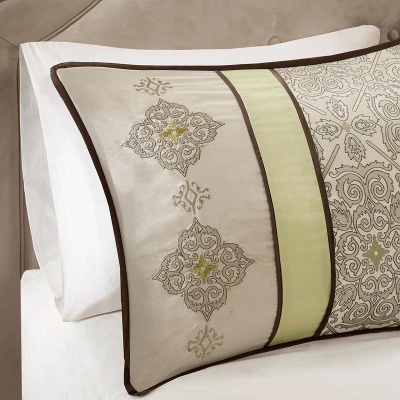Madison Park Donovan 7 Piece Jacquard Comforter Set with Throw Pillows