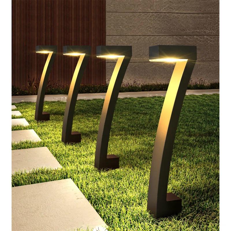 BTERAZ Black Solar Powered Integrated LED Acrylonitrile Butadiene Styrene Pathway Light