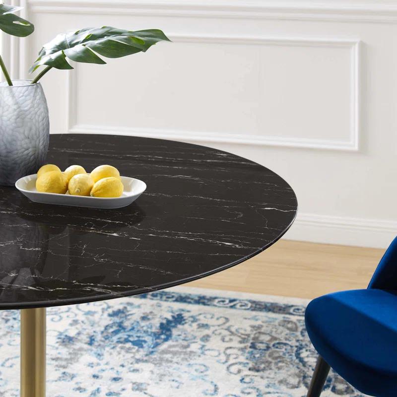 Modway Lippa Bar Table, Artificial Marble Round Top, by Modway | Wayfair