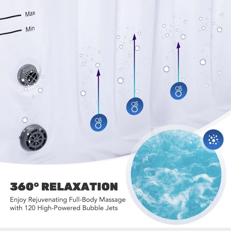 2-4 - Person 120 - Jet Vinyl Inflatable Hot Tub