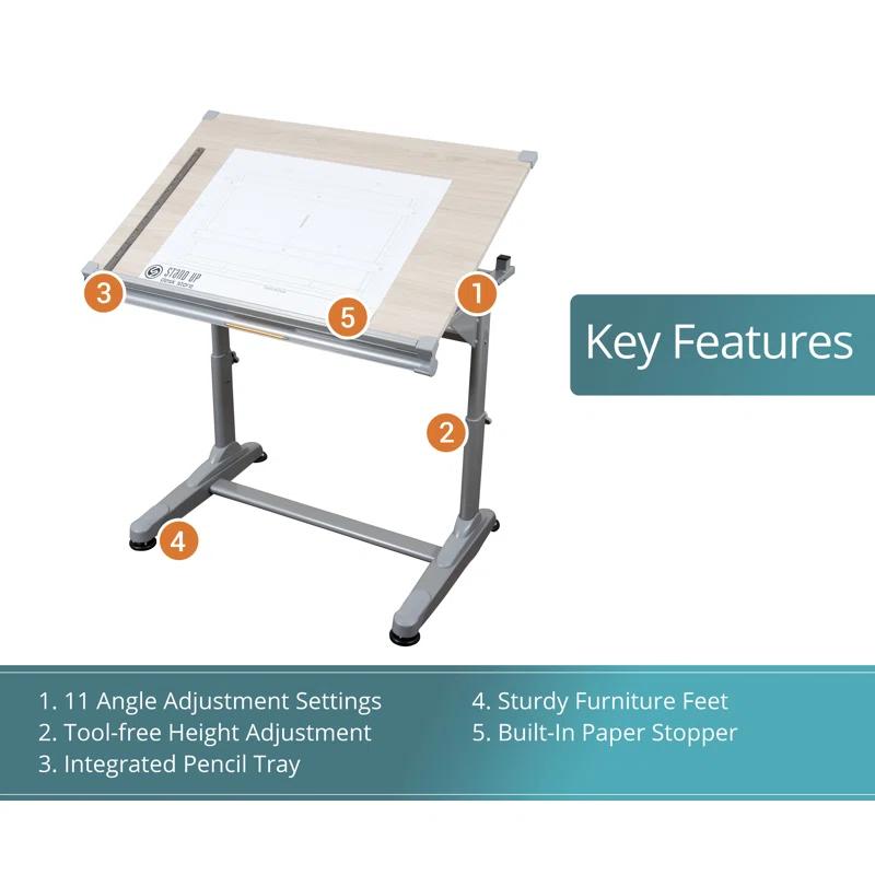 Inbox Zero Vevey Adjustable Metal Base Standing Desk