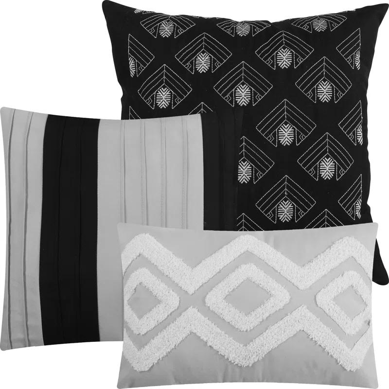 Nanshing America, Inc Vernice 7 Piece Geometric Comforter Set