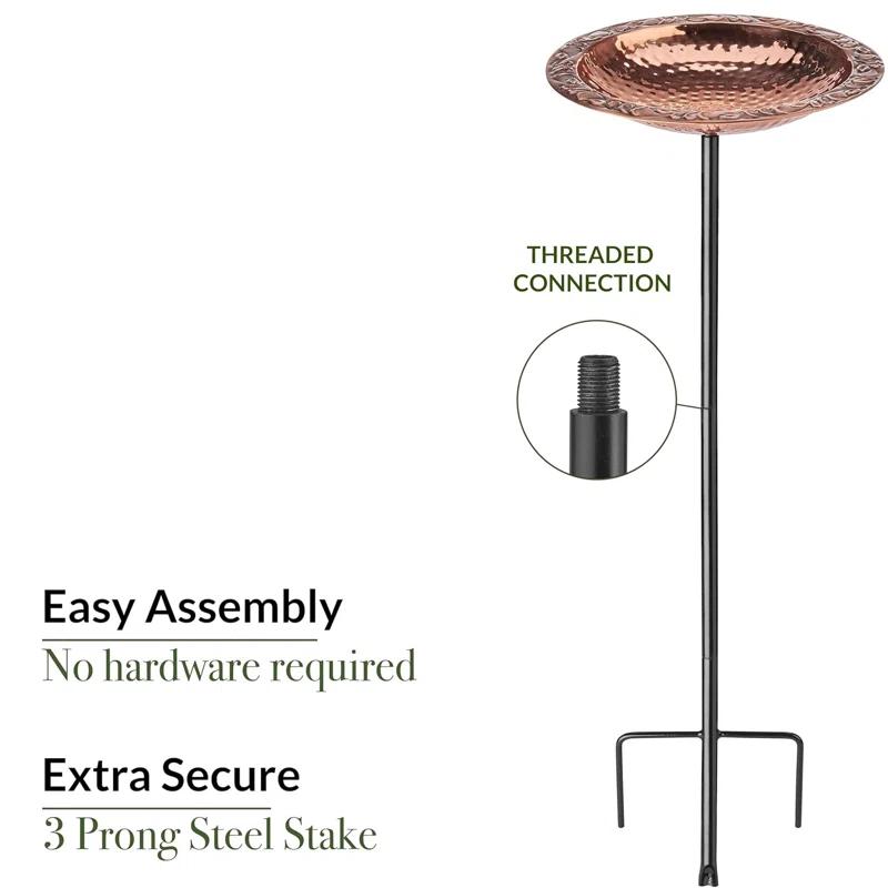 Fleur De Lis Living Heenan Copper Mosaic Birdbath