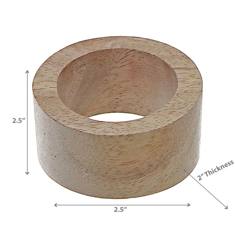 iH casadécor Wood Napkin Ring (Set of 6)