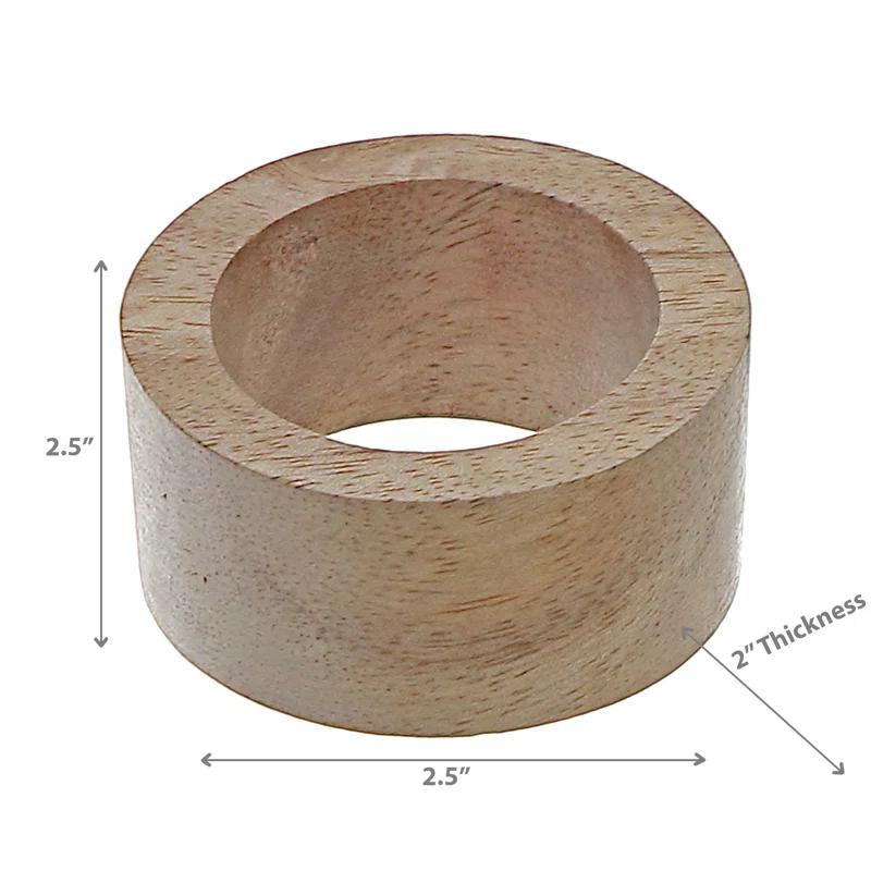 iH casadécor Wood Napkin Ring (Set of 6)
