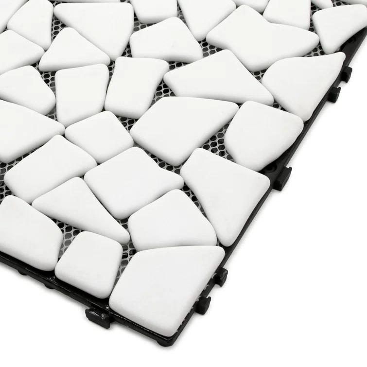 Sunwings 12'' L x 12'' W Pebble Stone Interlocking Deck Tile (Set of 4)