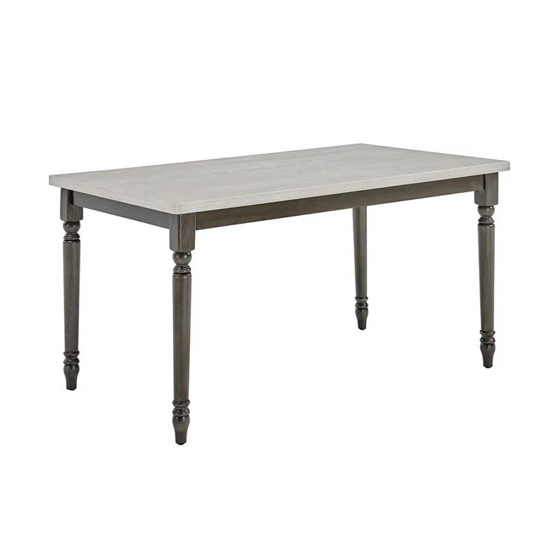 Io 60" Two Tone Solid Wood Farmhouse Dining Table