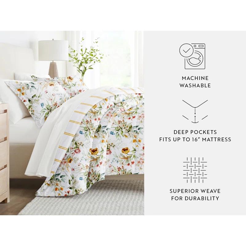 IEnjoy Home 7-Piece Bedding Bundle - Pattern Comforter and Sheet Set