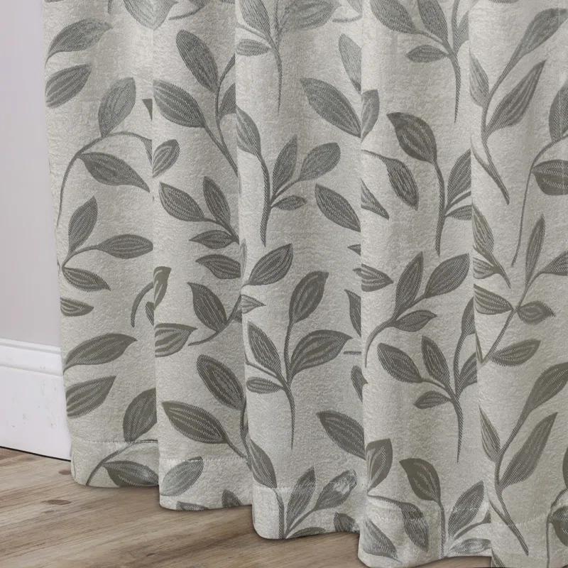 Superior Modern Bohemian Leaves Polyester Machine Washable Room Darkening Blackout Curtains by Superior (Set of 2)