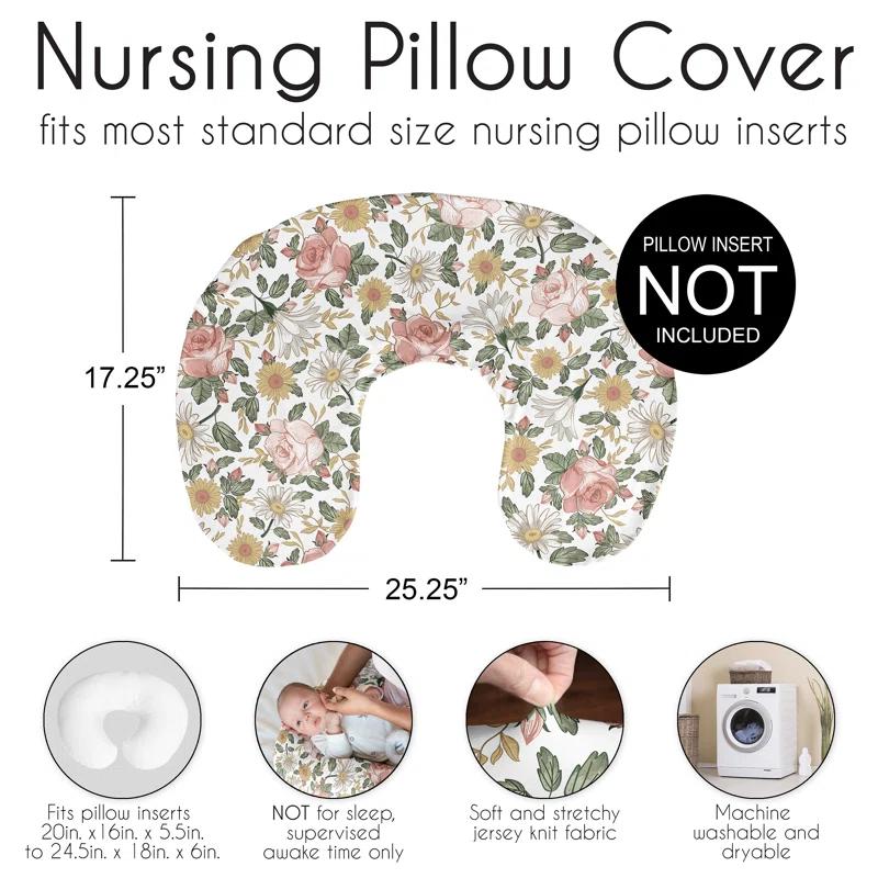 Sweet Jojo Designs Vintage Floral Nursing Pillow Cover Case by Sweet Jojo Designs