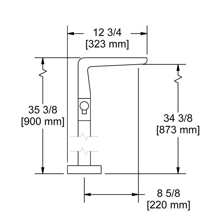 Parabola Thermostatic Single Hole Floor Mount Tub Filler Trim