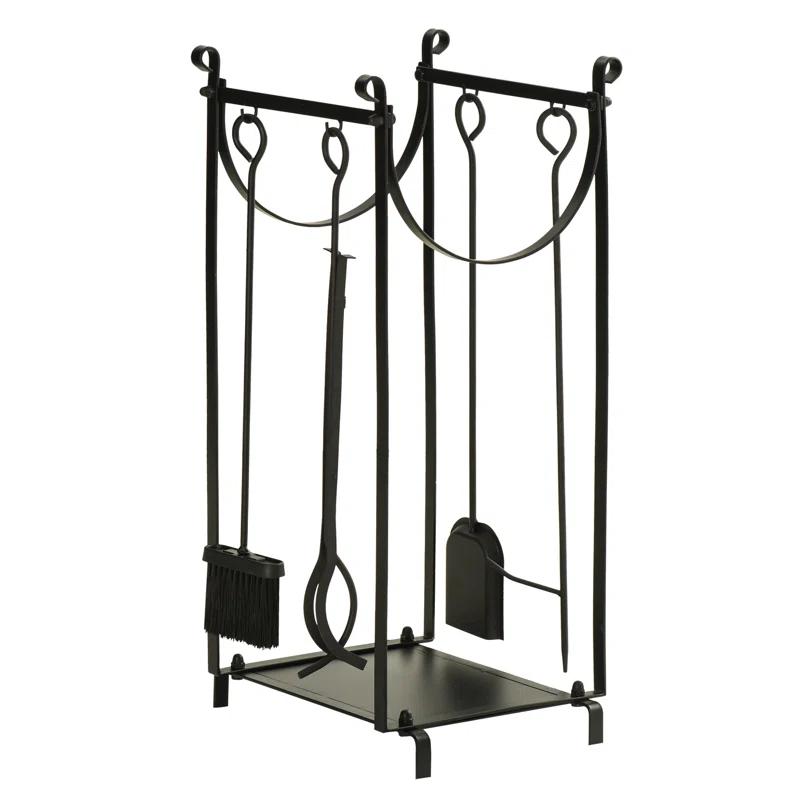 Arlmont & Co. Firewood Rack with Fireplace Tools, Indoor/Outdoor Firewood Racks