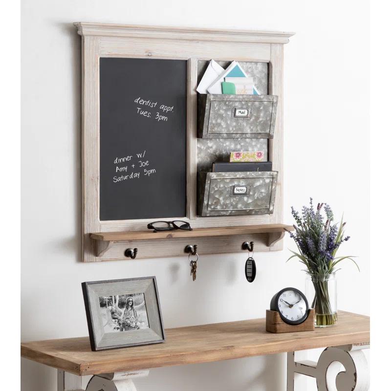 Kate and Laurel Solid Wood Wall Organizer