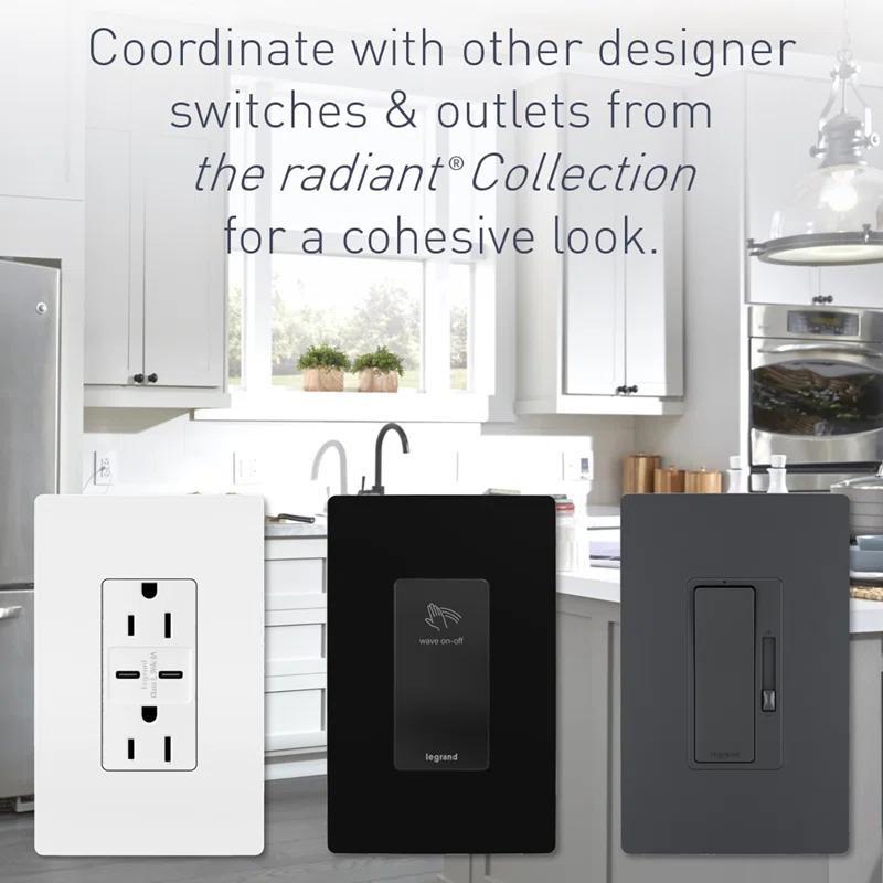 Legrand Radiant 6-Gang Decorator Rocker Screwless Wall Plate