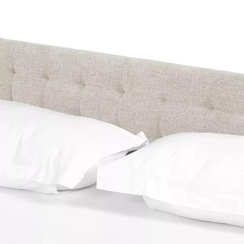 Scaife Upholstered Metal Wingback Bed
