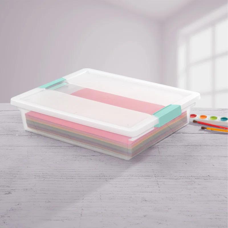 Sterilite Sterilite Plastic Stackable Storage Bin w/Clear Latch Lid (Set of 6)
