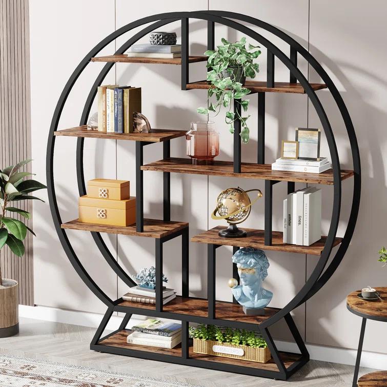 17 Stories Drino 63" H x 59" W Steel Geometric Bookcase