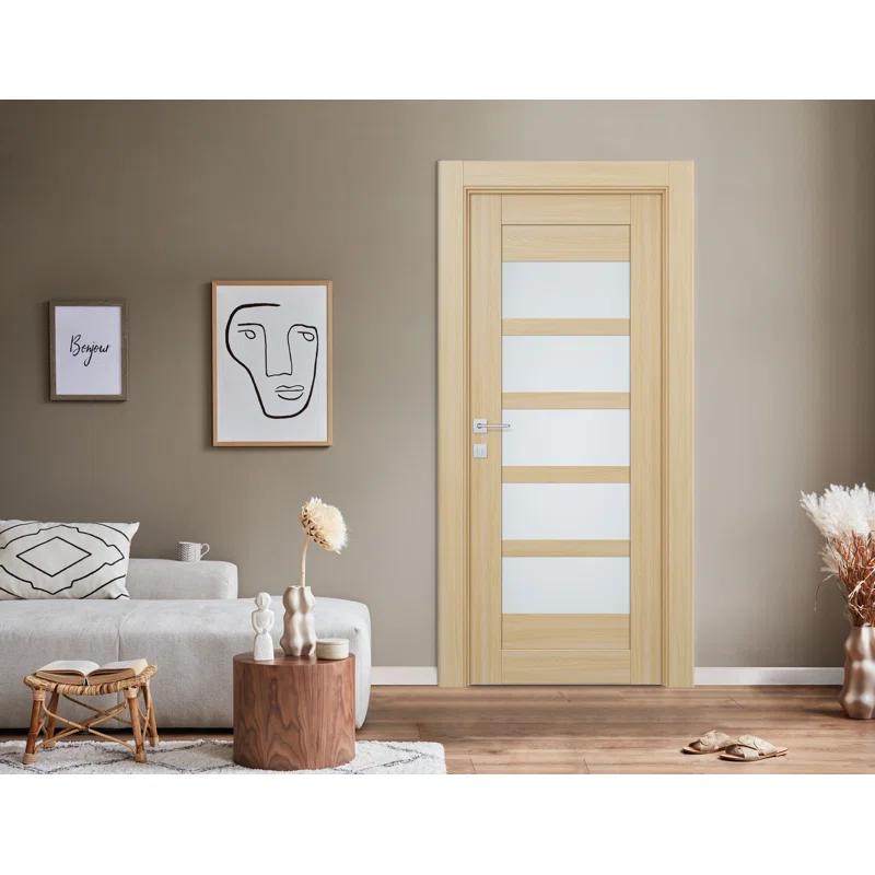 Belldinni Avon 07-07 Panelled Manufactured Wood and Glass Interior Door Slab