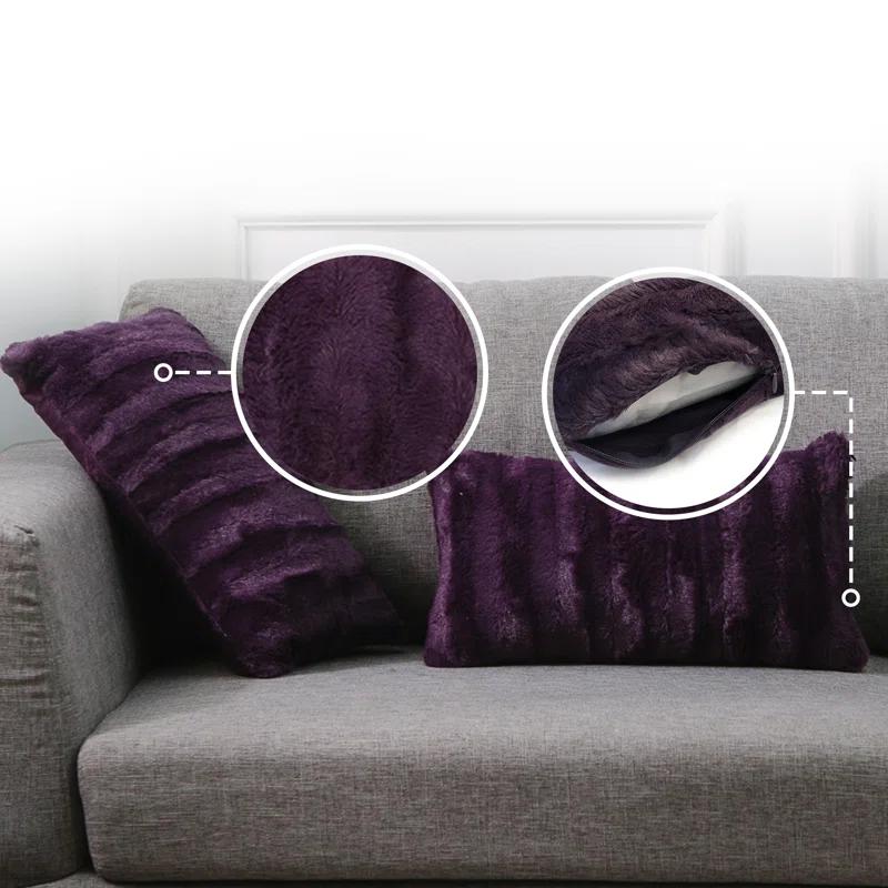 Cheer Collection Faux Fur Throw Pillow (Set of 2)