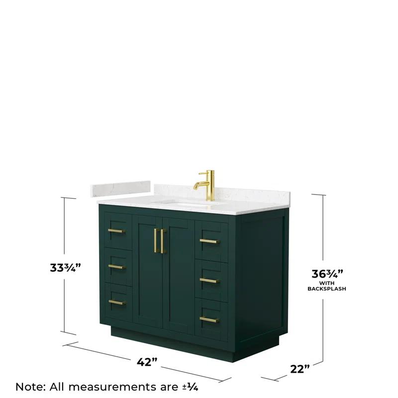Wyndham Collection Miranda 42" Freestanding Single Bathroom Vanity with Cultured Marble Top