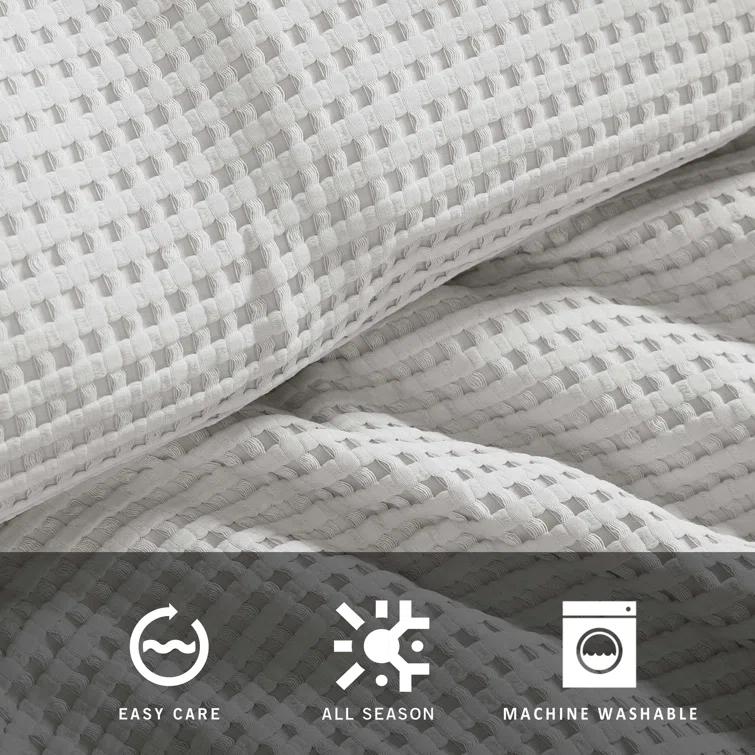 Kenneth Cole Kenneth Cole Solid Waffle Reversible Comforter Set