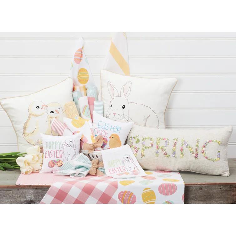 C&F Home Hand Crafted Ribbon Art Pillows Spring Ribbon Art Throw Pillow