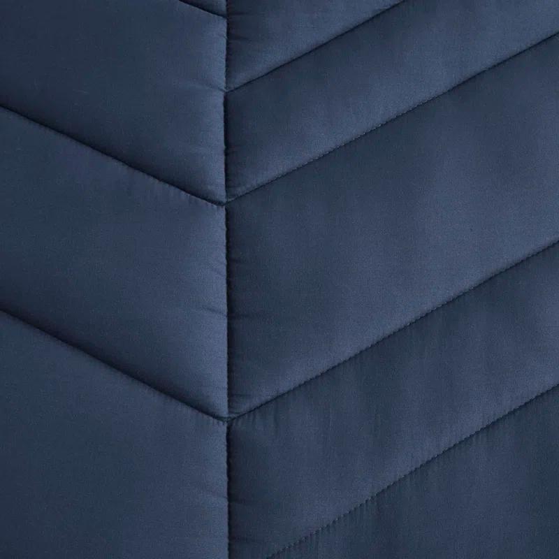 Gracie Mills Solid Quilted Chevron Comforter Set with 350 GSM Polyfill