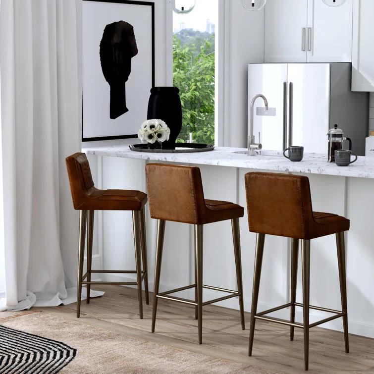 Butler Maxwell Leather 32" Bar Stool & Reviews | Perigold