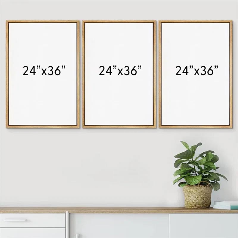 Sage Green Abstract Landscape Modern Organic Minimal Bedroom Framed Canvas Print 3 Pieces Wall Art