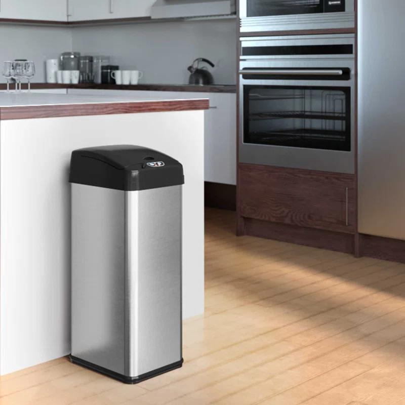 iTouchless Acute Touchless Stainless Steel 13 Gallon Motion Sensor Trash Can