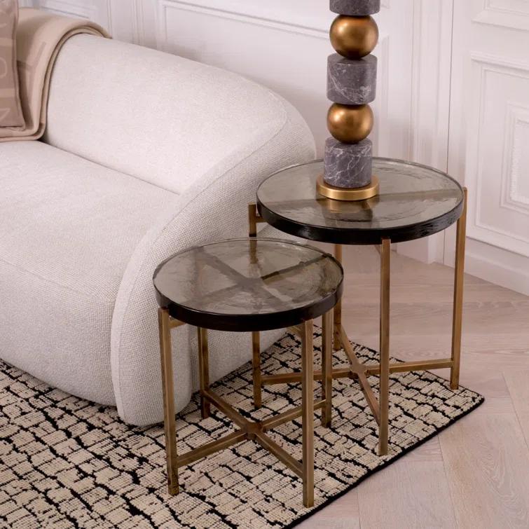 Eichholtz Haymann Glass Top Nesting Tables