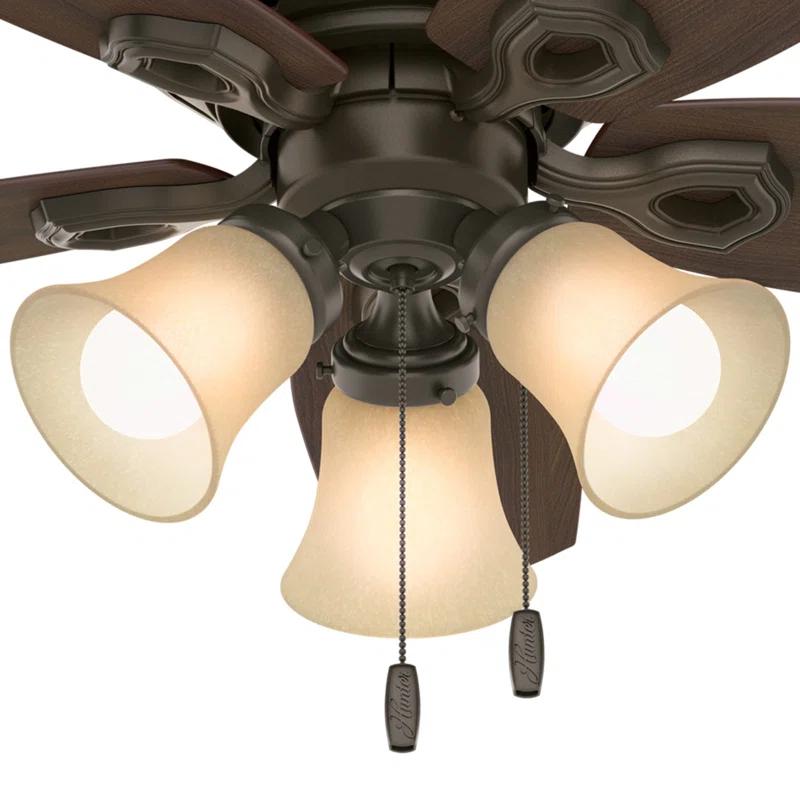 Hunter Fan 42" Builder Low Profile 5 - Blade Flush Mount Ceiling Fan with Pull Chain and Light Kit Included
