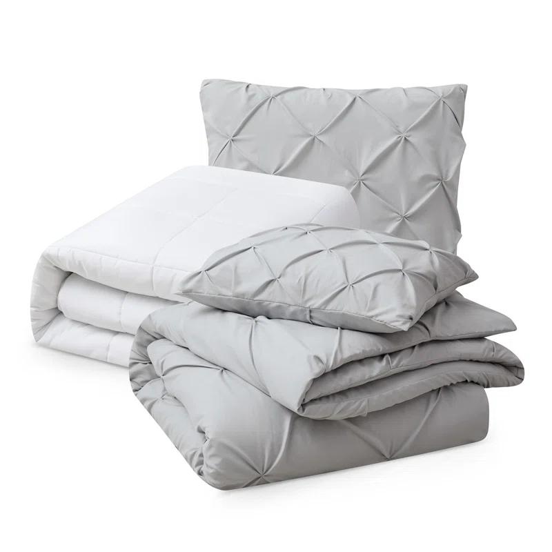 Nestl Double Brushed Pleated Duvet Cover Set