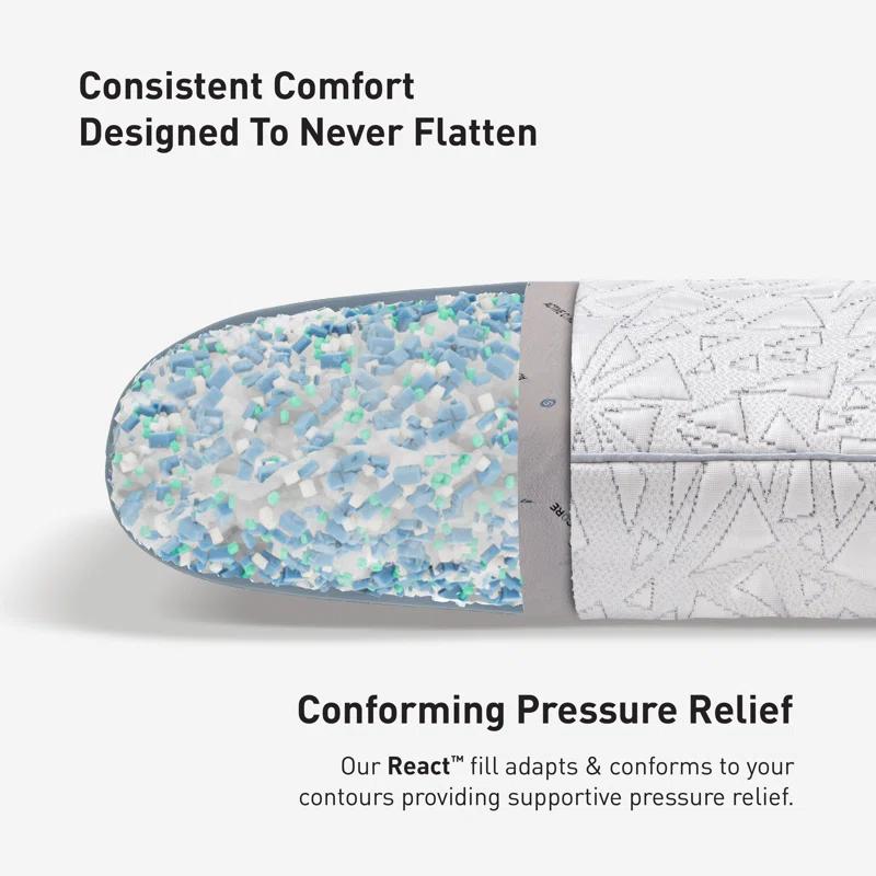 Bedgear Bedgear Storm Cuddle Curve Performance Cooling Pillow for Side Sleepers- Medium Firmness
