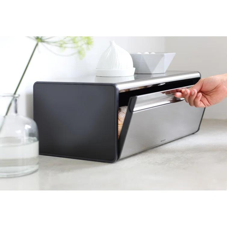 Brabantia Fall Front Bread Box, Matte Steel Fingerprint Proof