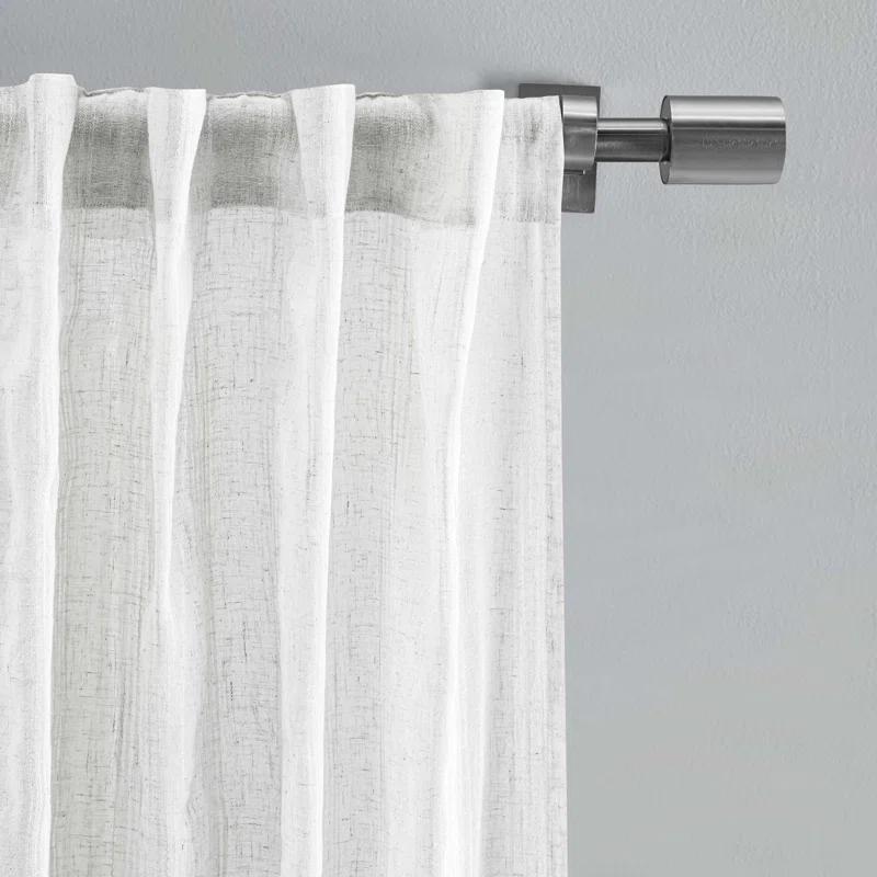 Textured Stripe Natural Curtain Panel Pair