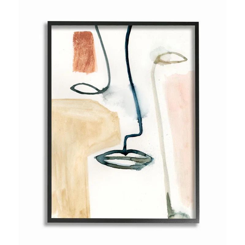 Stupell Industries " Line And Color Block Face Impression " by Victoria Barnes