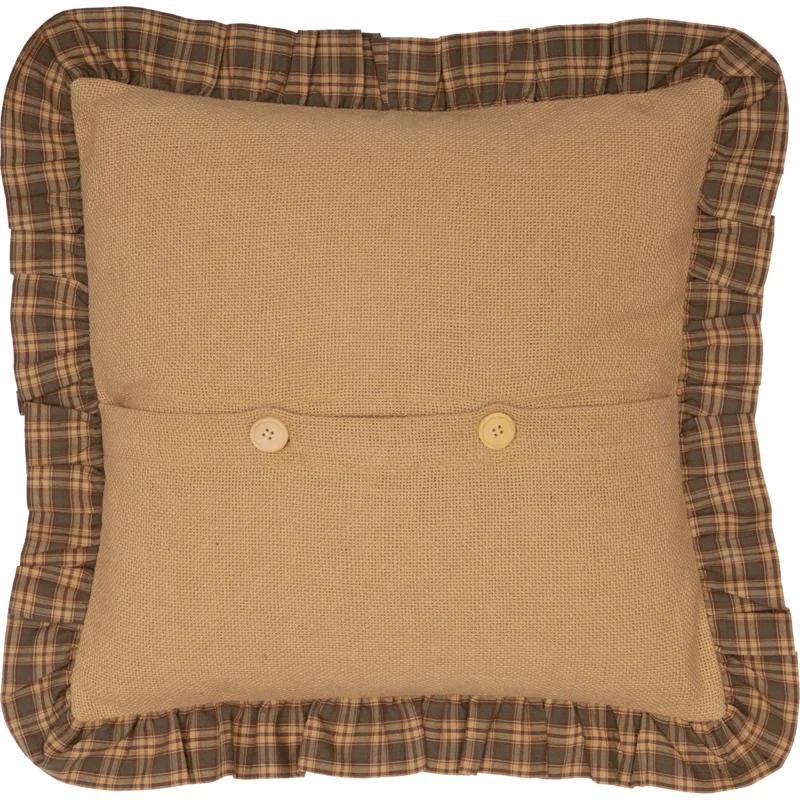 Cedar Ridge Buttons Cotton Reversible Throw Pillow