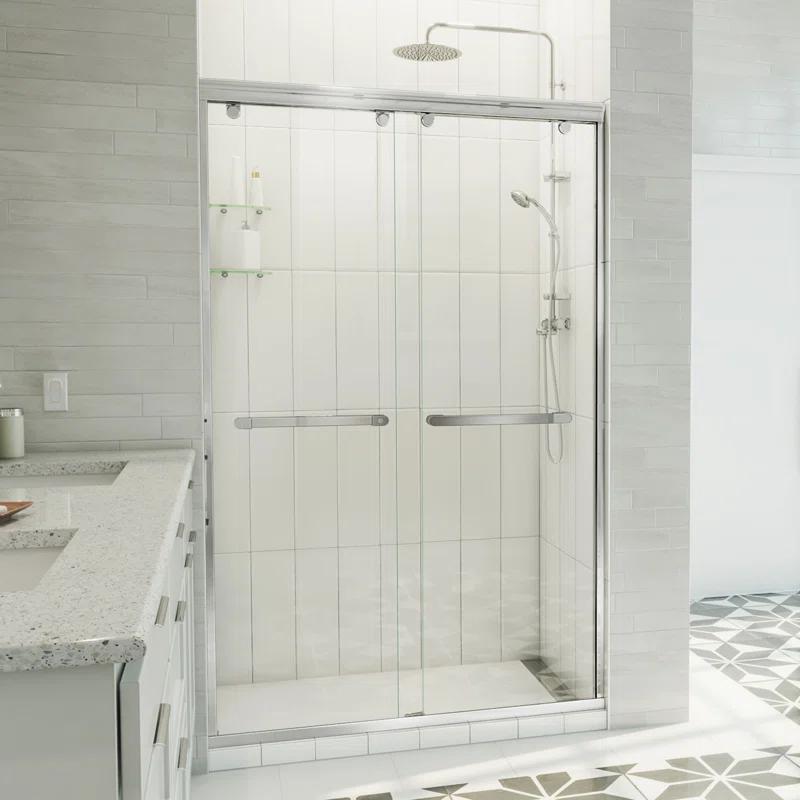 Charisma-X 44" W x 76'' H Bypass Semi-Frameless Shower Door with ClearMax Glass Treatment Technology