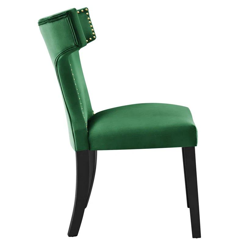 Homlpope Modway Curve Performance Velvet Dining Chairs