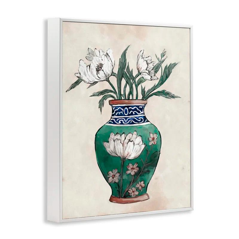 Stupell Industries Bb-323-Framed " Floral Oriental Vase " by Ziwei Li