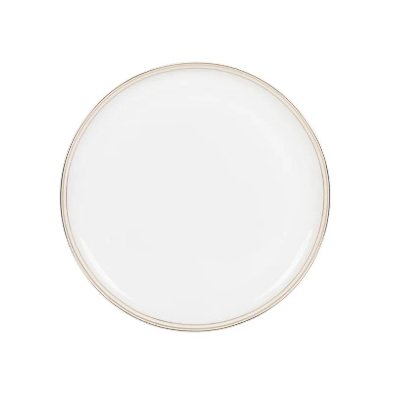 Fitz and Floyd Fitz and Floyd Nevaeh White Coupe Gold 16-Piece Bone China Dinnerware Set, Service for 4