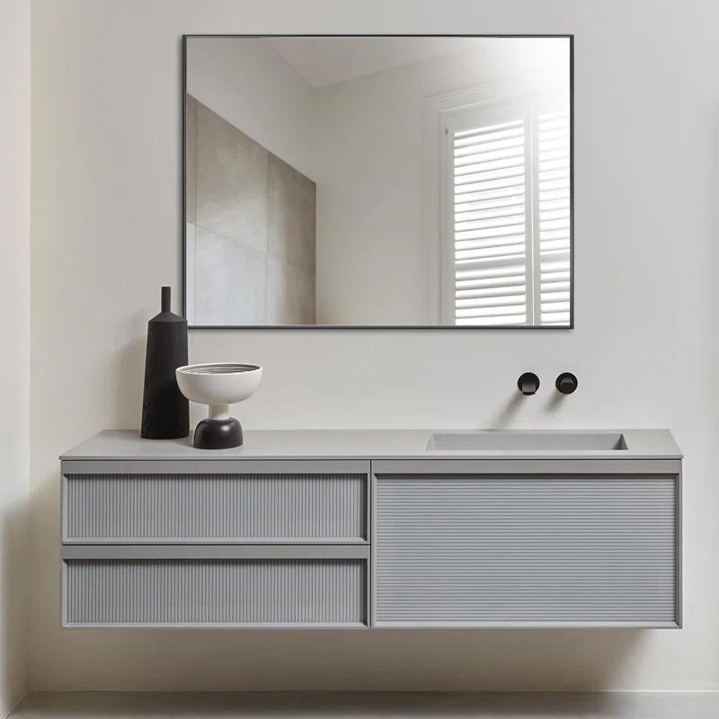 Modern & Contemporary Rectangle Bathroom Vanity Mirror Metal Framed Wall Mirror