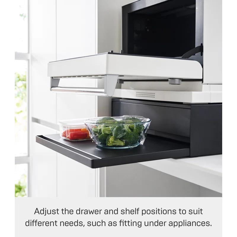 Yamazaki Home Yamazaki Home Countertop Drawer With Pull-Out Shelf, Steel, Holds 37 Lbs