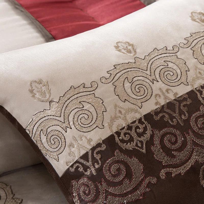 Madison Park Donovan 7 Piece Jacquard Comforter Set with Throw Pillows